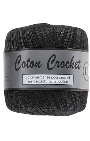 Merceriserat Bomullsgarn Coton Crochet Lammy Yarn Fv 001 Svart