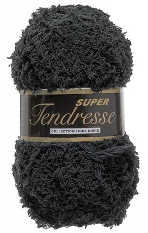 Lammy Yarn Super Tendresse Teddybjörnsgarn Fv 001 Svart