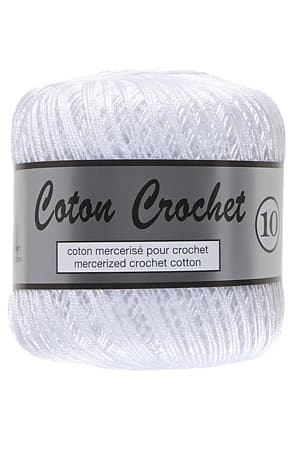 Merceriserat Bomullsgarn Coton Crochet Lammy Yarn Fv 005 Vit