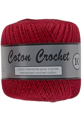 Merceriserat Bomullsgarn Coton Crochet Lammy Yarn Fv 042 Mörk Röd