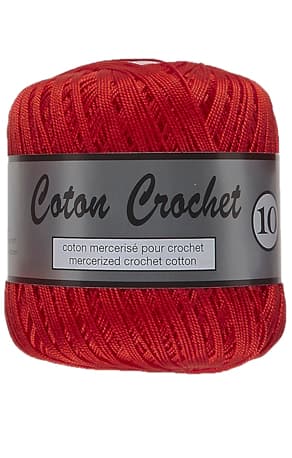 Merceriserat Bomullsgarn Coton Crochet Lammy Yarn Fv 043 Röd
