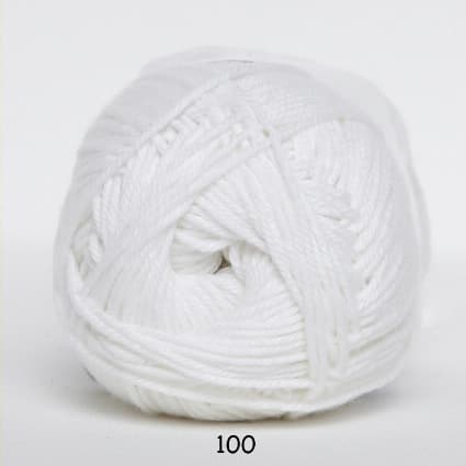 Cotton nr. 8/4 - Bomullsgarn til virka - fv 100 Vit