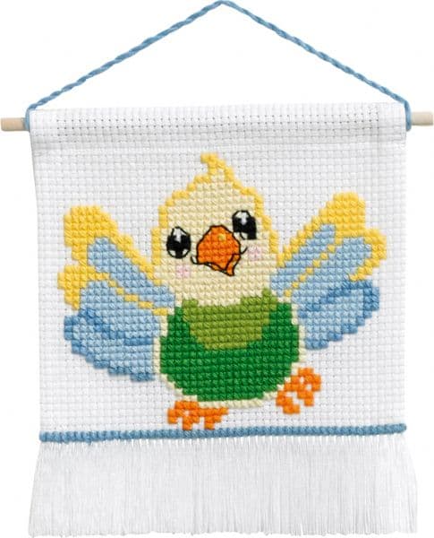 Broderi - Räknar broderi för barn - 13-9723 med Fågel
