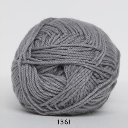 Cotton nr. 8 - Bomullsgarn - Virkgarn - fv 1361 Grå
