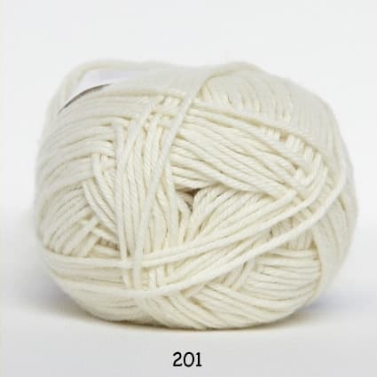 Cotton nr. 8 - Bomullsgarn - Virkgarn - fv 201 Råvit