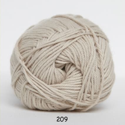Cotton nr. 8- Bomullsgarn - Virkgarn -  209 Lys Beige