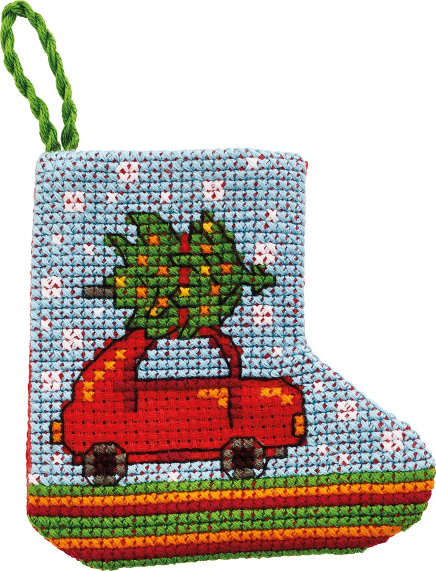Julbroderi - Minipaket Jul med julbil - 01-2243