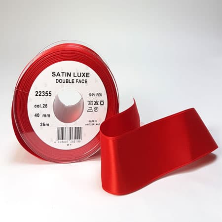 Satinband/Silkesband - Postkasse Röd satinband - nr 25 16 mm