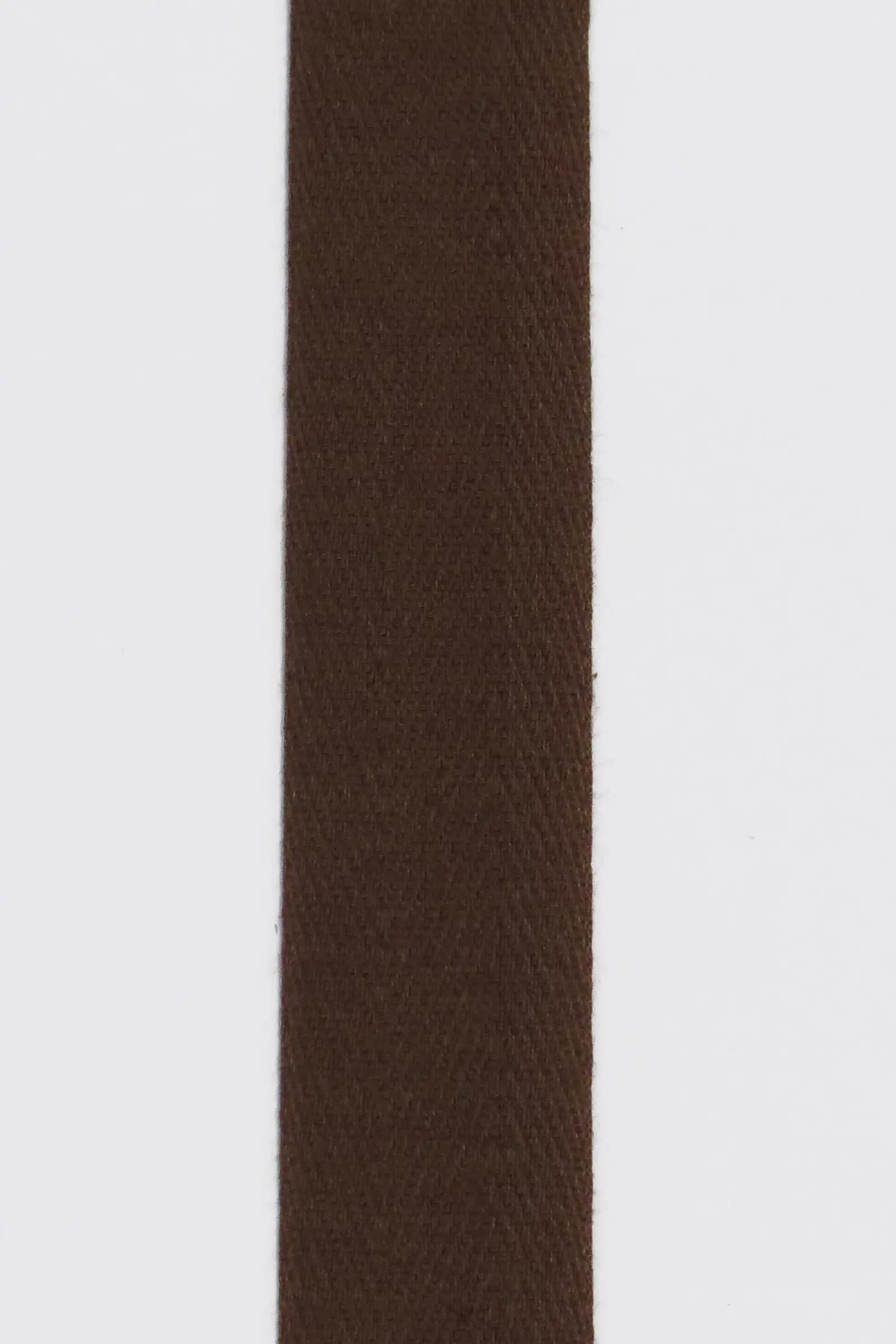 Fiskbensvävt bomullsband 30 mm 30527 - 873 Brun