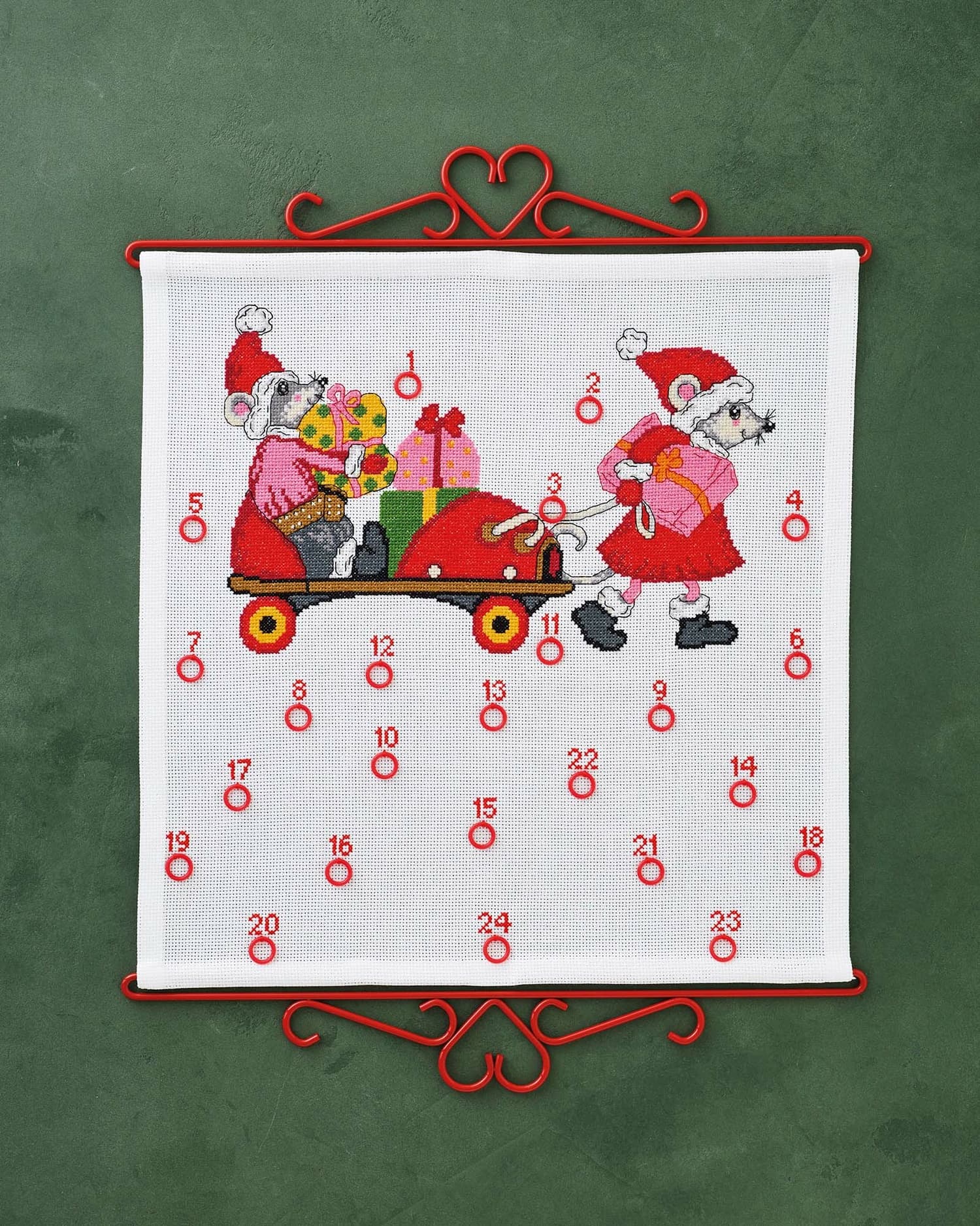 Paketkalender broderikit Rullskridskomus Permin - 34-4213