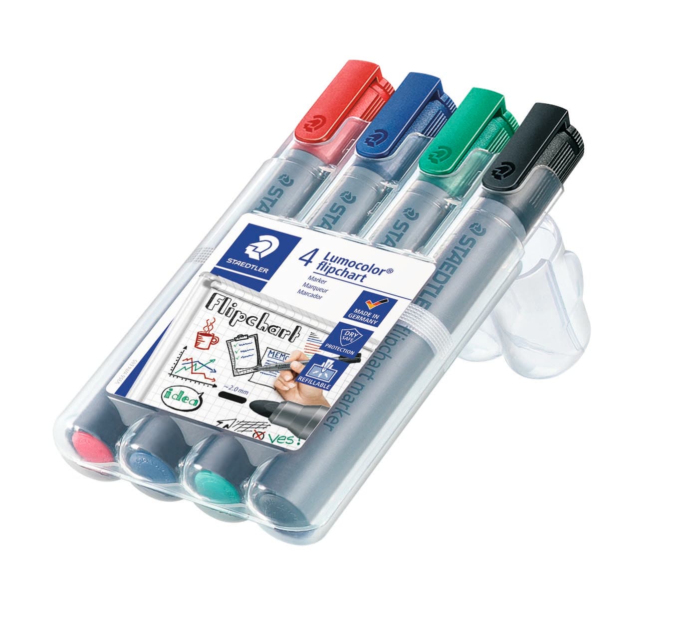 Staedtler marker lumocolor flip chart -  Ass.färger - 4 stk