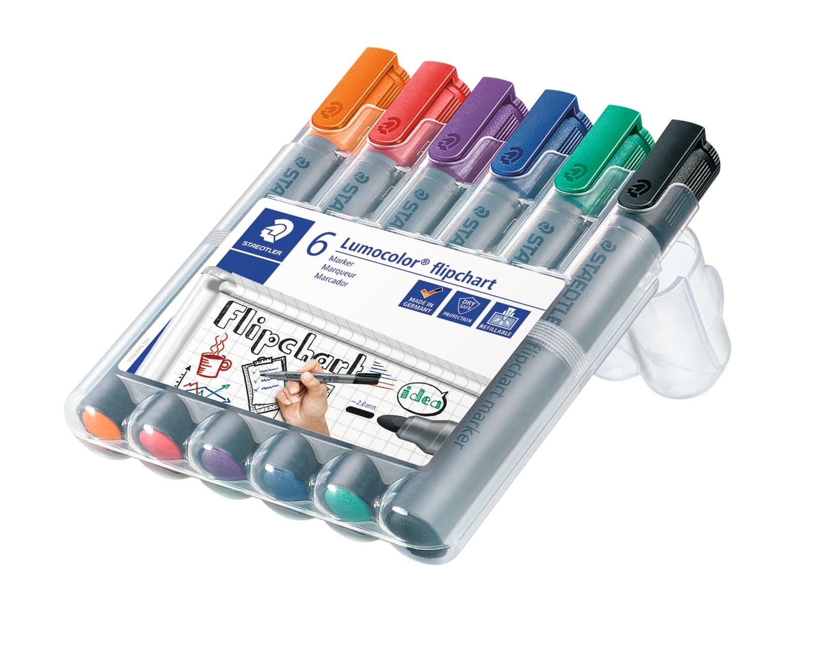 Staedtler marker lumocolor flip chart - 6 STK ass. färger