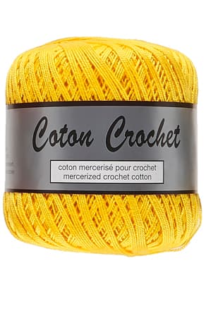 Merceriserat Bomullsgarn Coton Crochet Lammy Yarn Fv 371 Gul