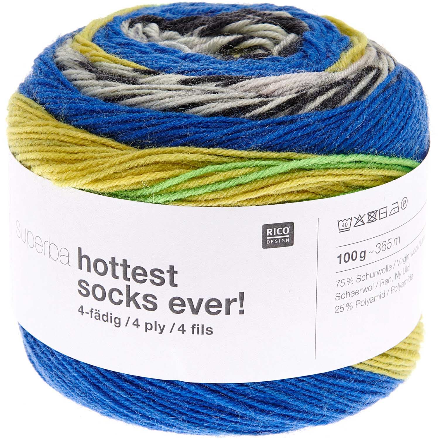 Superba Hottest Socks Ever Rico Design Flerfärgat sockgarn fv 002