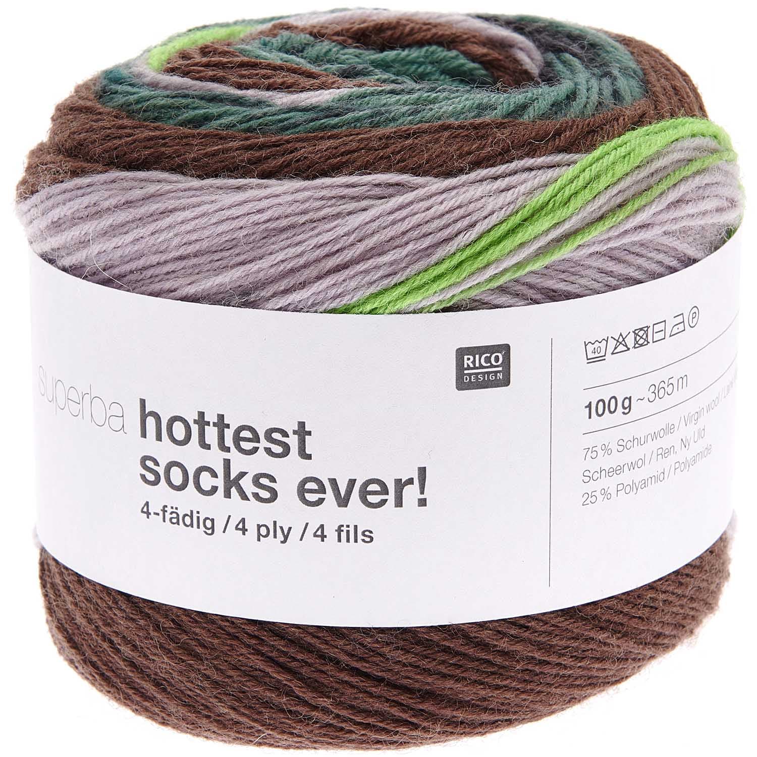 Superba Hottest Socks Ever Rico Design Flerfärgat sockgarn fv 003