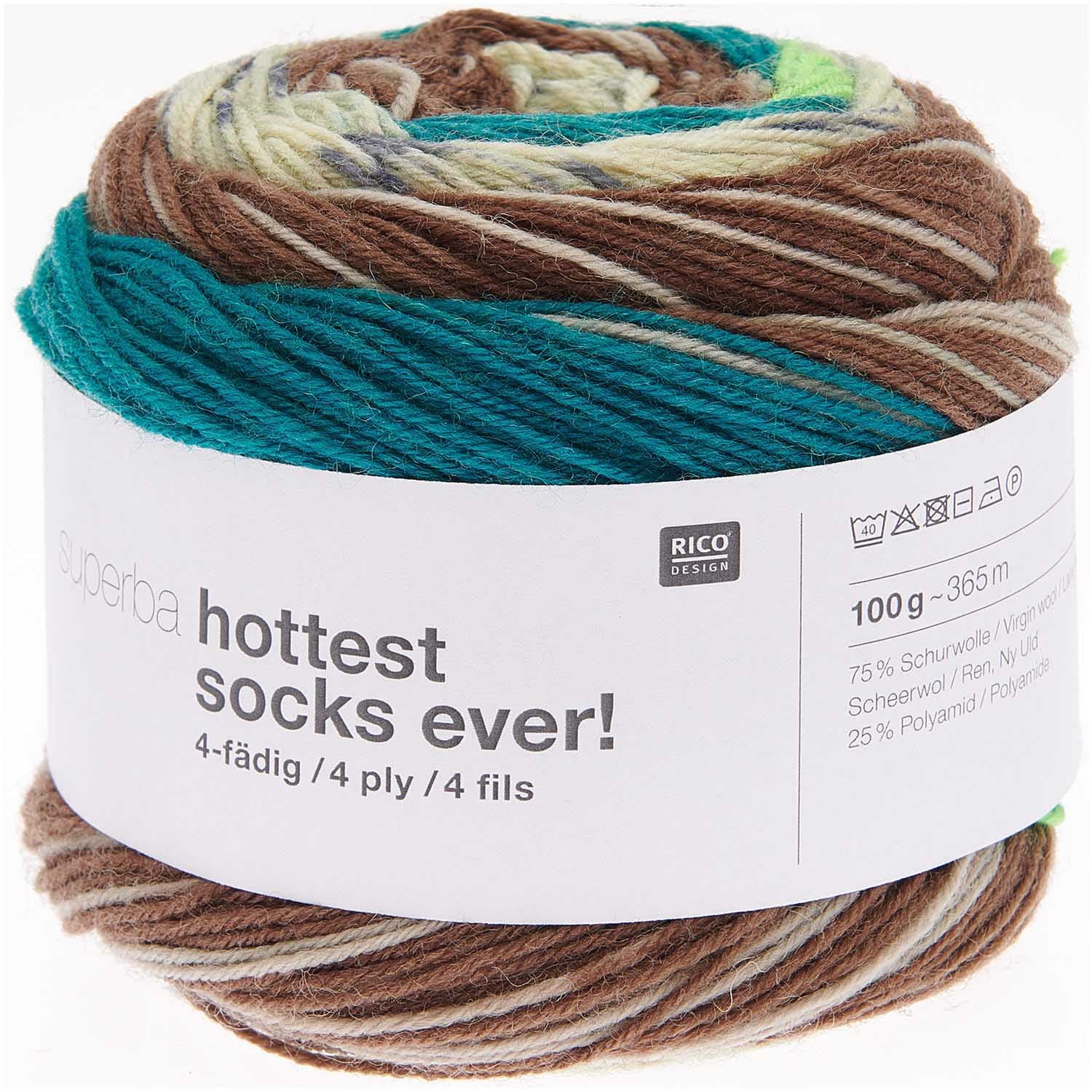 Superba Hottest Socks Ever Rico Design Flerfärgat sockgarn fv 005