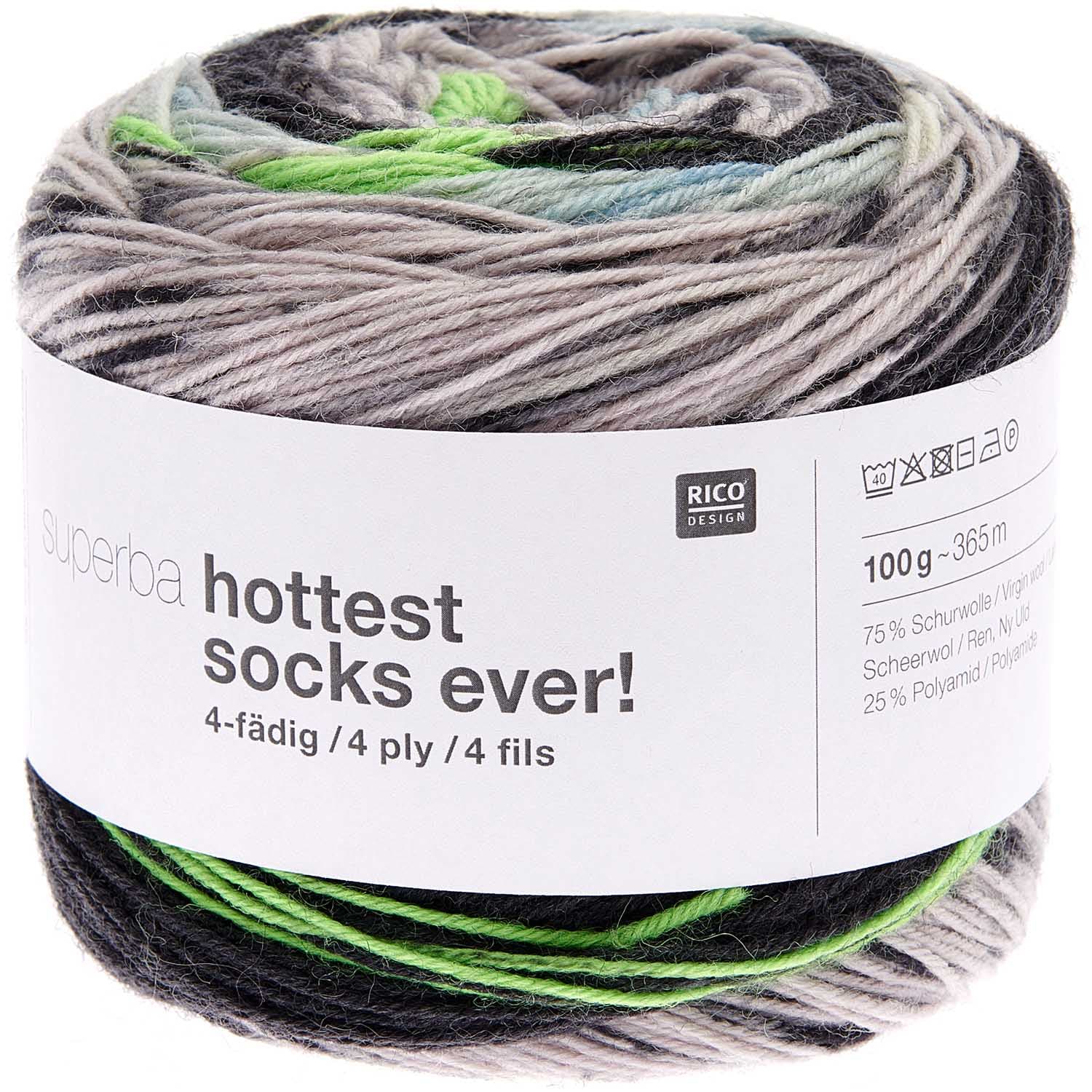 Superba Hottest Socks Ever Rico Design Flerfärgat sockgarn fv 006