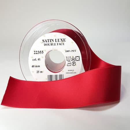 Satinband/Silkesband - Mörk Röd satinband - nr 41 10 mm