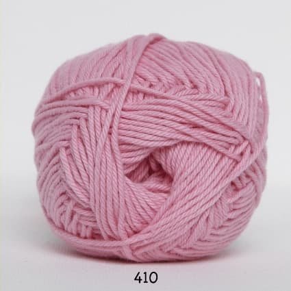 Cotton nr. 8 - Bomullsgarn - Virkgarn - fv 410 Baby Ljuseröd