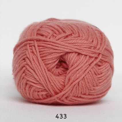 Cotton nr. 8 - Bomullsgarn - Virkgarn - fv 433 Ljus Koral