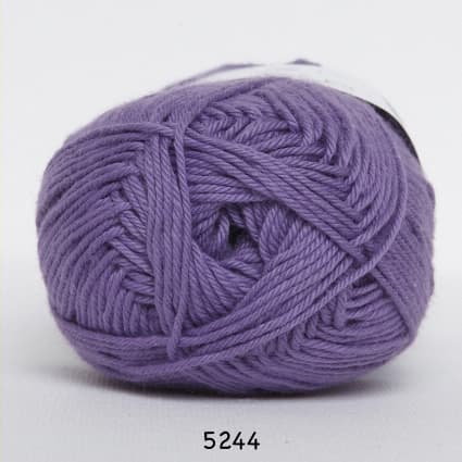 Cotton nr. 8 - Bomullsgarn - Virkgarn - fv 5244 Mörk Lavendel