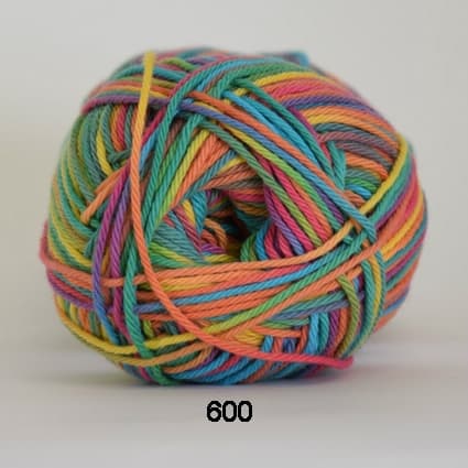 Cotton nr. 8- Bomullsgarn - Virkgarn -  fv 600 Mangfärgad