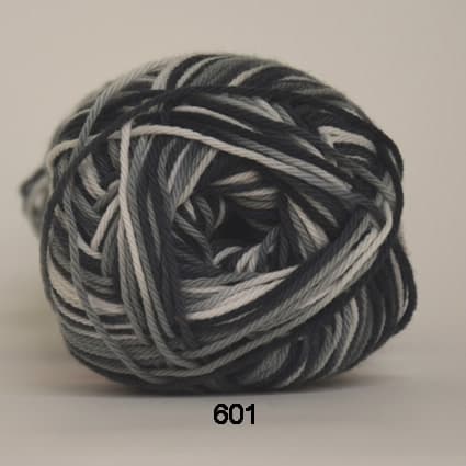 Cotton nr. 8- Bomullsgarn - Virkgarn -  fv 601 Mangfärgad