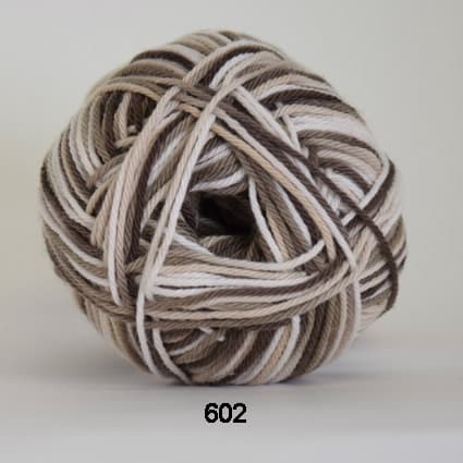 Cotton nr. 8- Bomullsgarn - Virkgarn -  fv 602 Mangfärgad