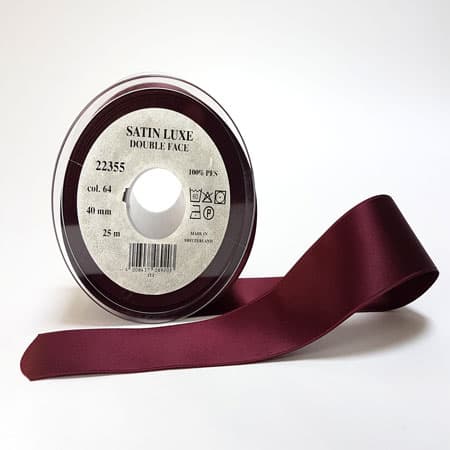 Satinband/Silkesband - Bordeaux satinband - Nr 64 3 mm