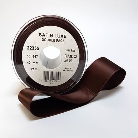 Satinband/ Silkesband - Brun satinband - nr 667. 6 mm