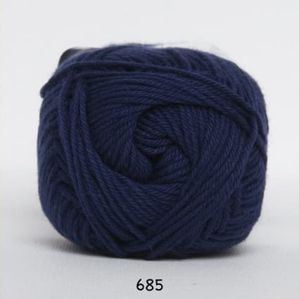 Cotton nr. 8 - Bomullsgarn - Virkgarn - fv 685 Mörk Blå
