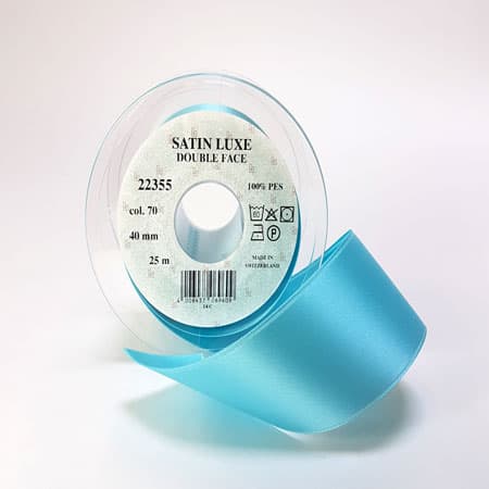 Satinband/Silkesband - Turkus Blå satinband - nr 70. 6 mm