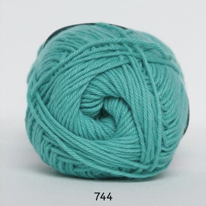 Cotton nr. 8- Bomullsgarn - Virkgarn -  fv 744 Turkos Grön