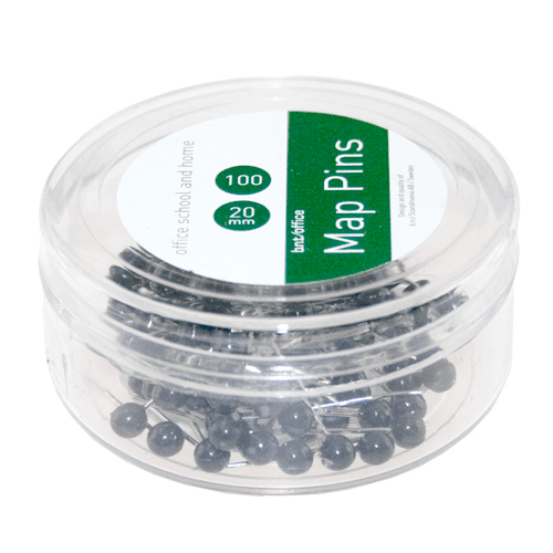Korta nålar 100 st 20 mm Svart - 746000