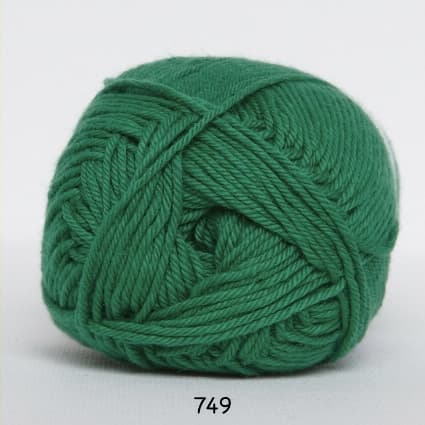 Cotton nr. 8 - Bomullsgarn - Virkgarn - fv 749 Græs Grön