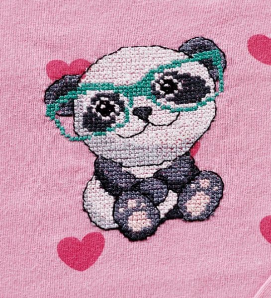 Vattenlöslig Stramalj Permin - Panda 7 x 9 cm - 79-5807