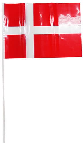Flagga på pinne DK A4 10 st Plastflagga