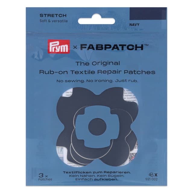 Reparationslapp för textil Prym FabPatch Stretch navy 3 st.