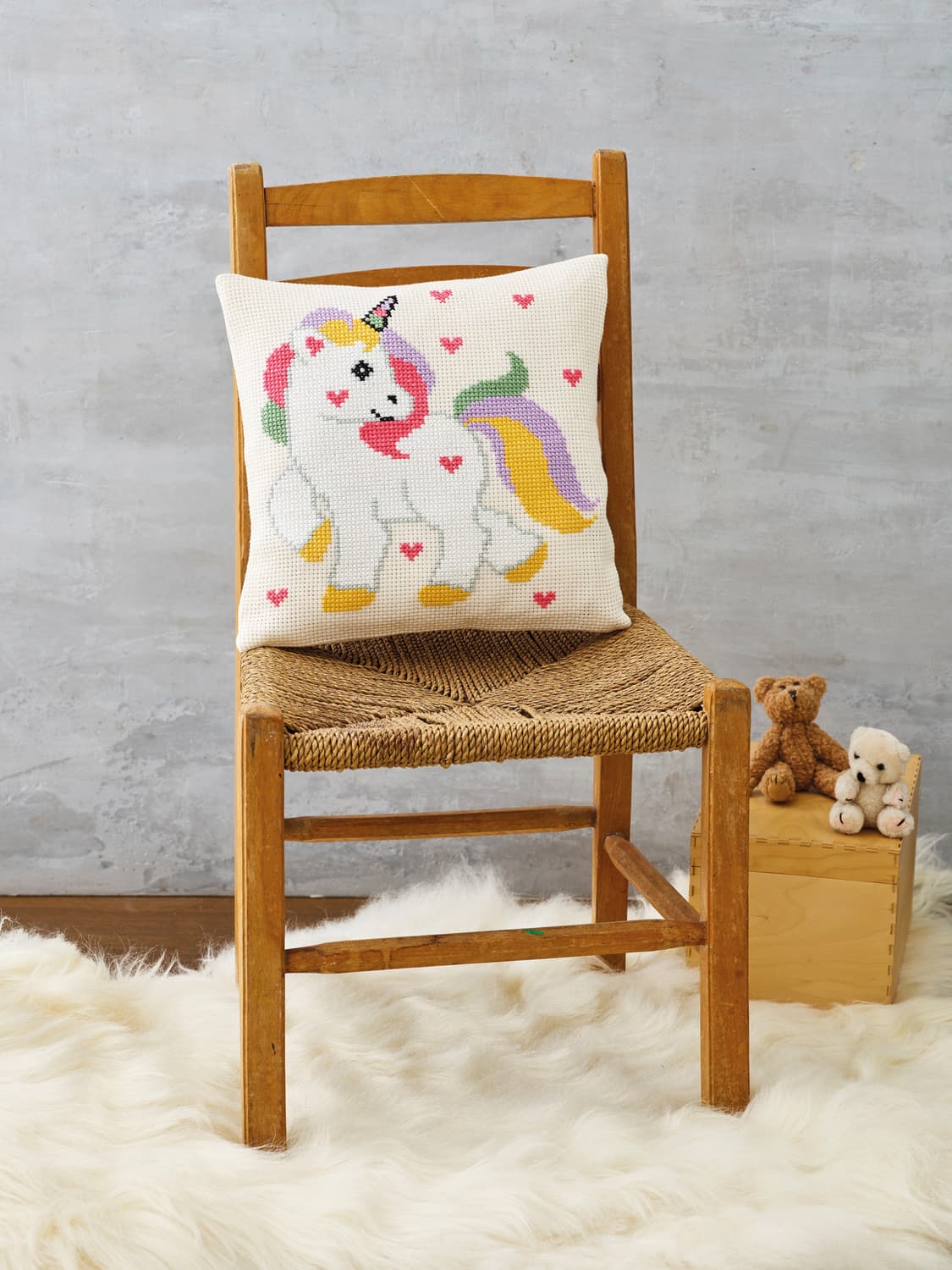 Broderi kuddsats med Unicorn - 83-2436