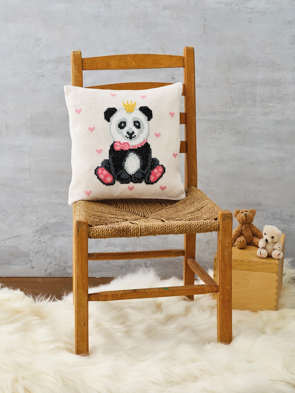 Broderi kuddsats med Panda - 83-2439