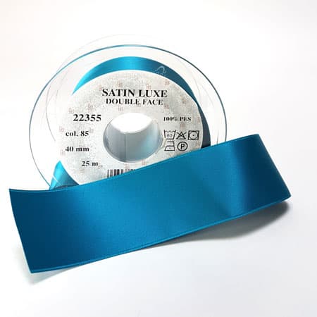 Satinband/Silkesband - Petrol Blå satinband - nr 85 25 mm