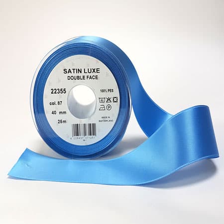 Satinband/Satinsband - Mellan Blå satinband - nr 87 6 mm
