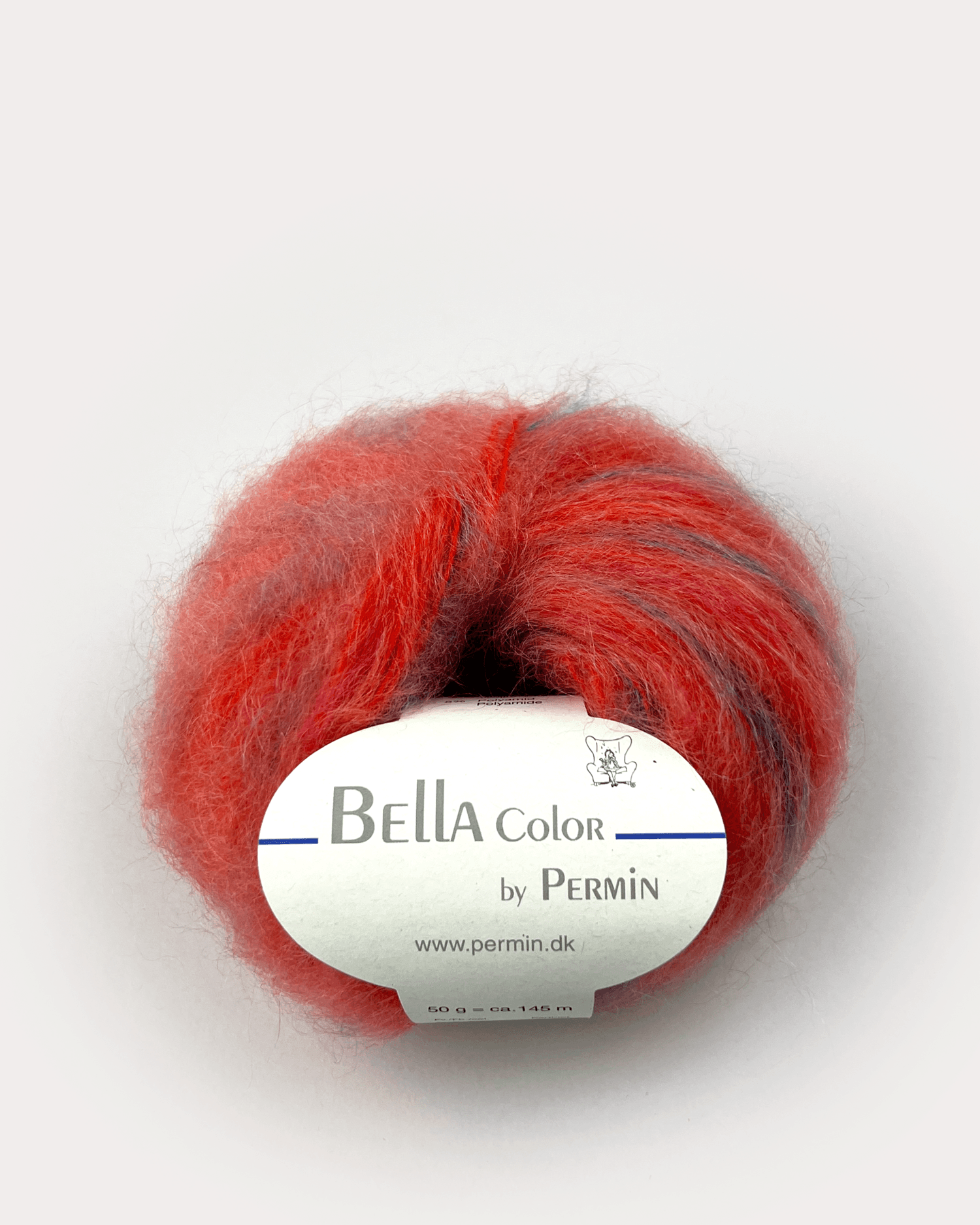 Bella Permin garn - Mohairgarn med ullgarn & polyamid - fv 883185 Color Coral