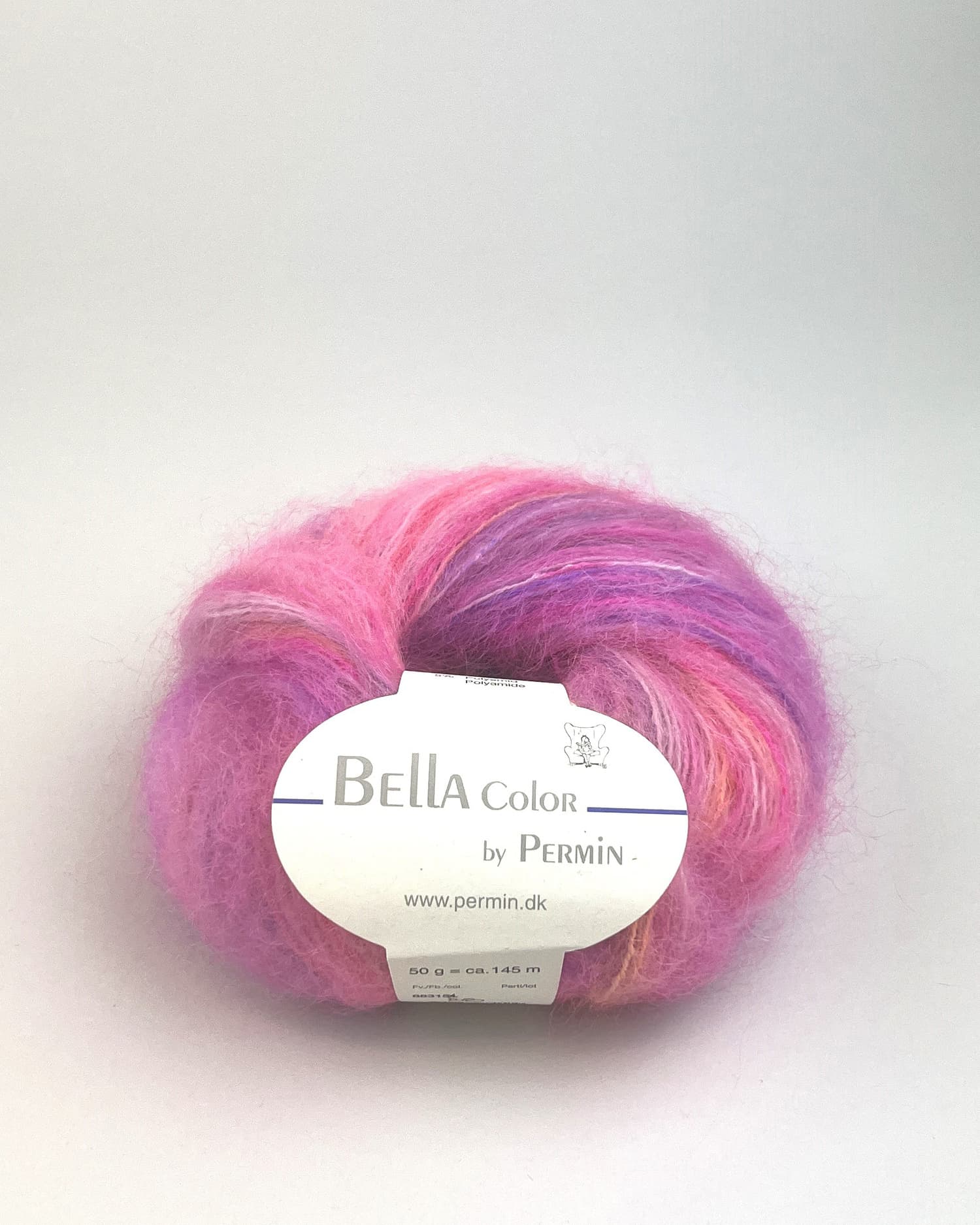 Bella Permin garn - Mohairgarn med ullgarn & polyamid - fv 883188 Color Neon Pink