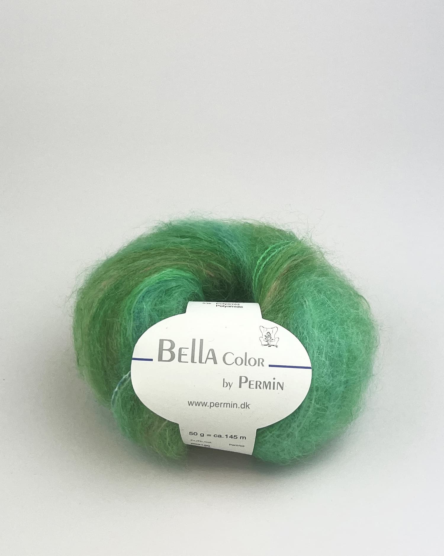 Bella Permin garn - Mohairgarn med ullgarn & polyamid - fv 883189 Color Neon Grön