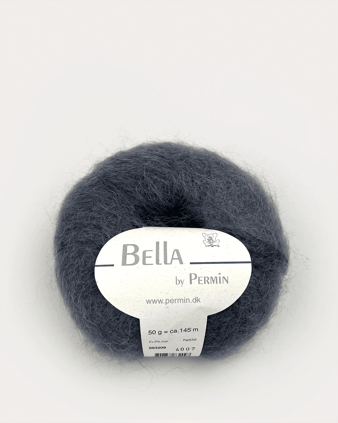 Bella Permin garn - Mohairgarn med ullgarn & polyamid - fv 883209 Grå