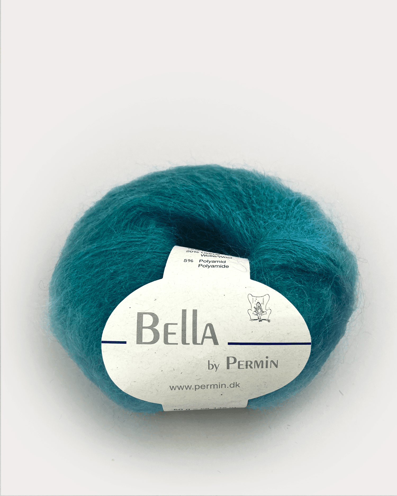 Bella Permin garn - Mohairgarn med ullgarn & polyamid - fv 883227 Mörk petrol