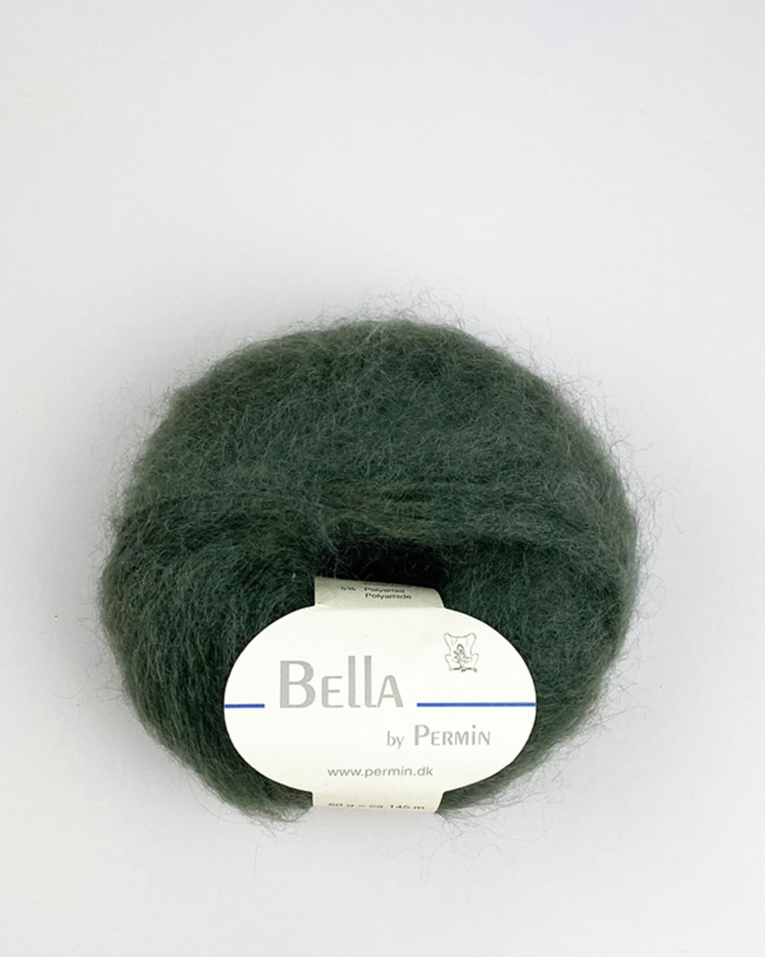 Bella Permin garn - Mohairgarn med ullgarn & polyamid - fv 883239 Dark army