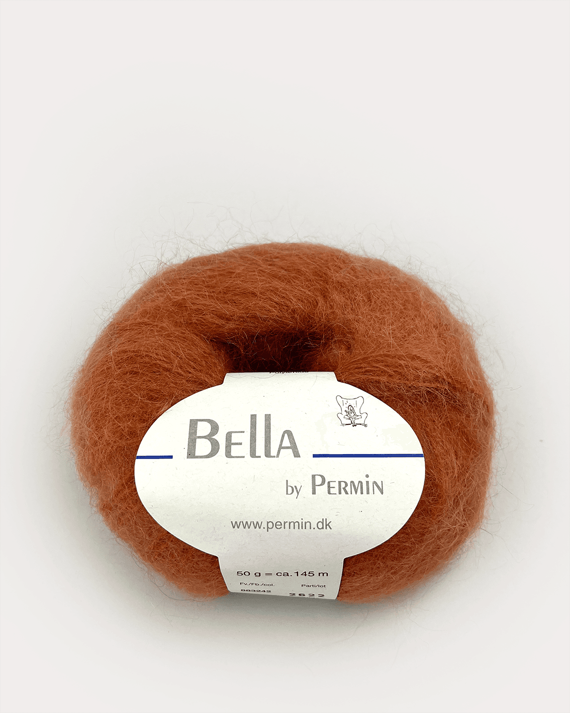 Bella Permin garn - Mohairgarn med ullgarn & polyamid - fv 883242 Kobber