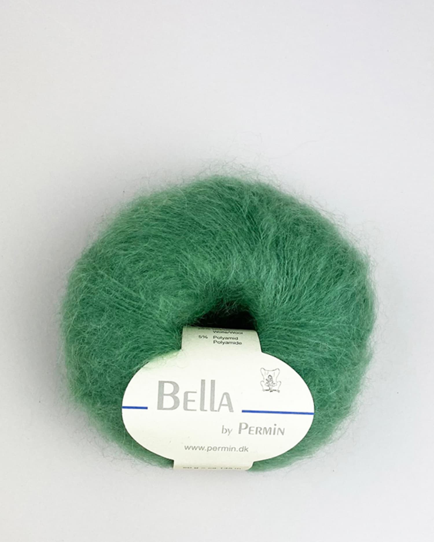 Bella Permin garn - Mohairgarn med ullgarn & polyamid - fv 883251 Mellan Grön